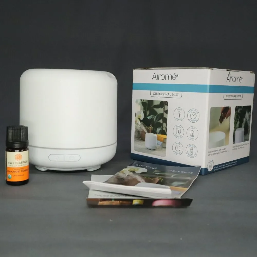 Airome Ultrasonic Lighted Oil Diffuser Intermittent 8 hrs white W/2 oils